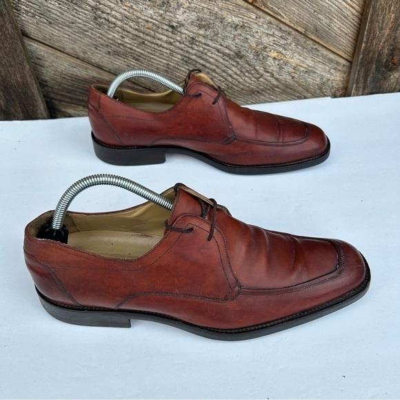 Johnston & Murphy Men's Size 9 M Brown Moc Toe Lace Up Leather Made in Italy - Picture 6 of 9